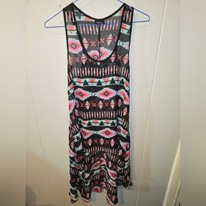 Rue21 Geometric Print Sleeveless Midi Dress Knee Length Multicolor Size Medium